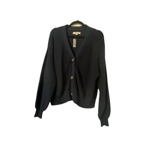 Loft Sweater Womens Large Blue Button Up Cardigan Lightweight NWT